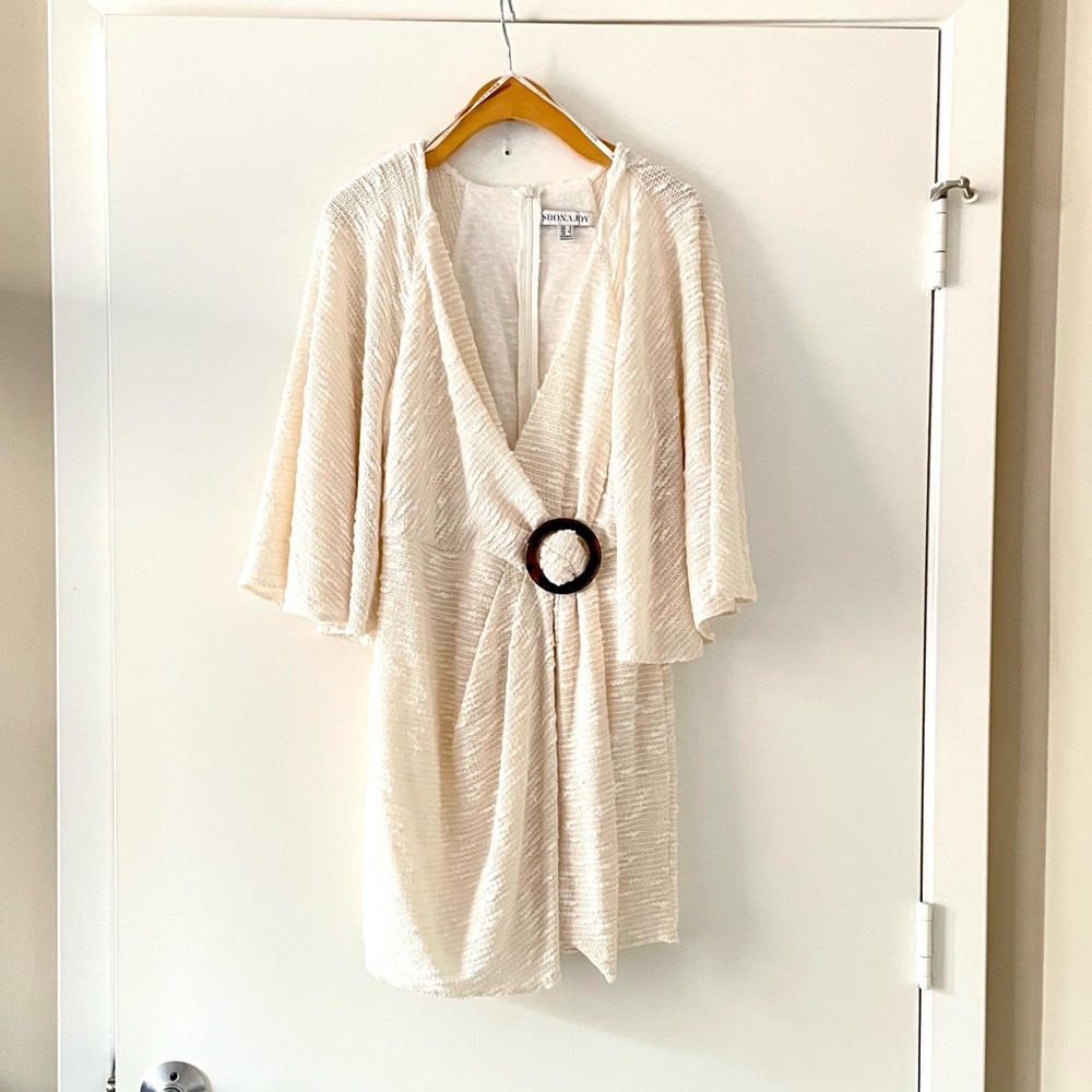 Shona joy ivory wrap mini dress